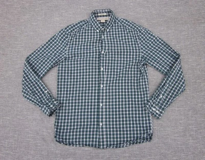 H&M Shirt Mens Small Green Check Button Up Long Sleeve - Image 1 of 4