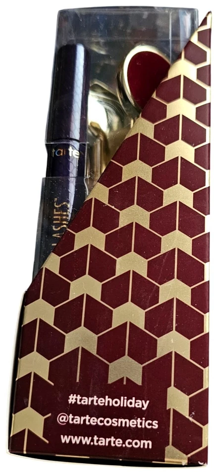 Juego de rizador y rímel de pestañas Tarte Party Ready cruelty-free y vegano dorado y burgo Foto 3 de 4