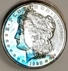 1898-S  Rare Date Ch BU Rainbow Toned Semi PL + Morgan Dollar Old Collection