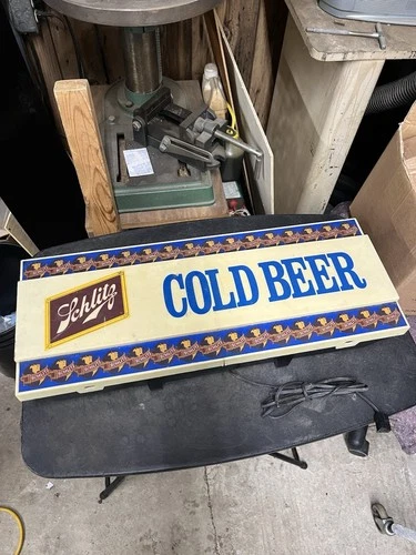 Vintage Schlitz Cold Beer Sign Lighted Not Working
