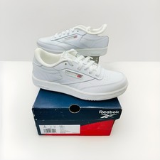 Reebok Club C Junior White/Sheer Grey Tennis Shoe BS6168 Size 5 Youth