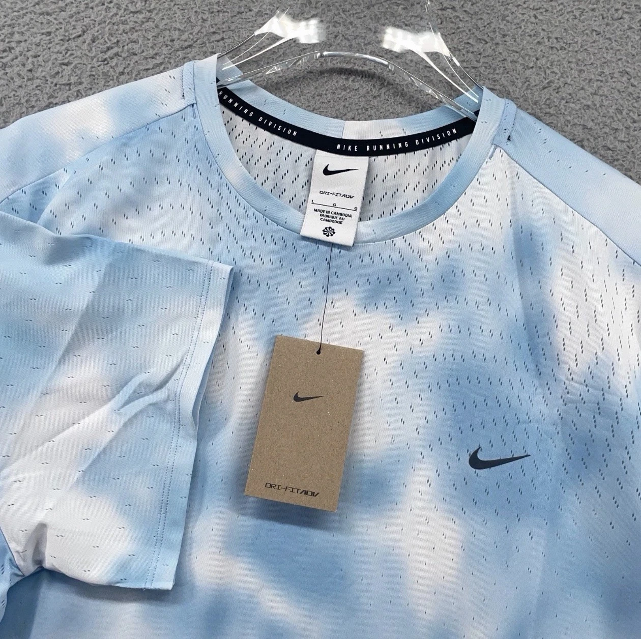 Nike Running Division Breathe Running Top Mens Large Blue Dri-FIT ADV HJ4148-422