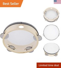 6-Inch Birch Tambourine Drum with Metal Jingles - Perfect for Kids' Parties