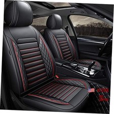 Car Seat Covers Full Set Black Leather Seat Cover Without Pillows Redblack