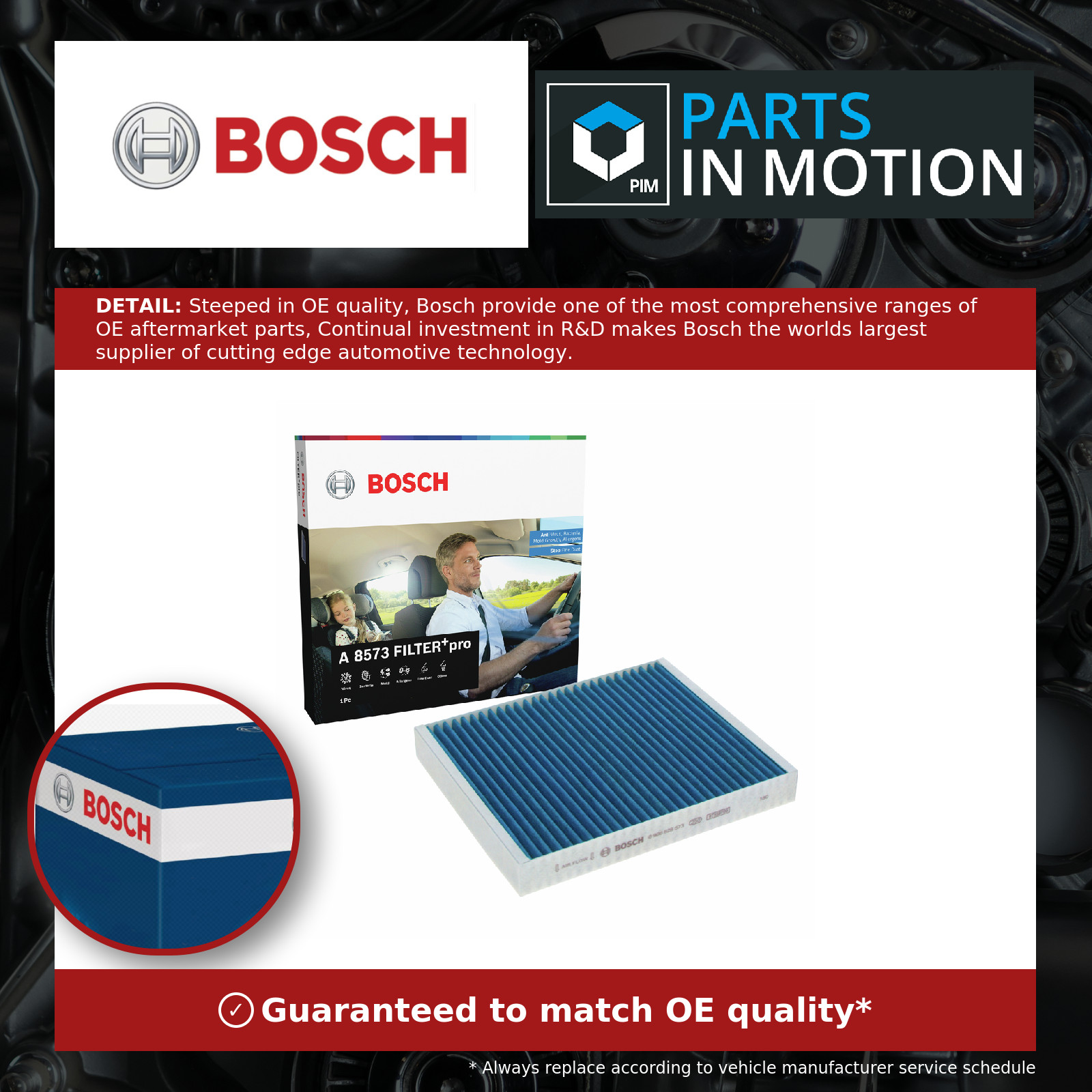 Bosch A8573 FILTER+pro Cabin Filter, High Efficiency Replacement Filter - Works Effectively Against Pollen, Fine Dust, Mold and Bacteria - for Cleaner Air Inside the Vehicle - Image 7