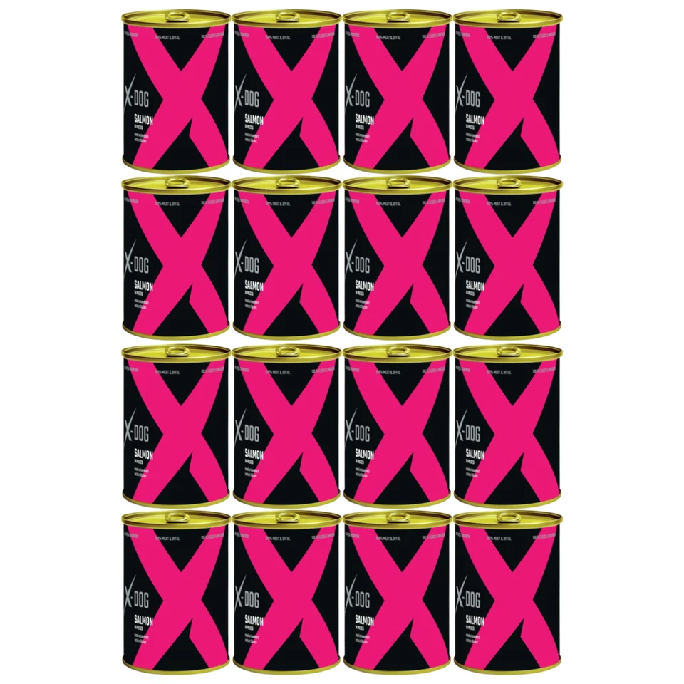 Hundefutter Nassfutter Hund 16x 800g Dosen Lachs in Stücken Getreidefrei X-DOG - Bild 2 von 4