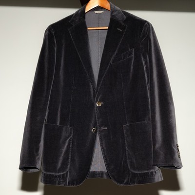 Canali Velvet Sport Coat Dinner Blazer | Navy Cotton | Italy | 42R / EU 52