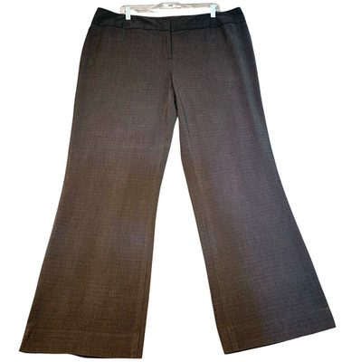 Yvos DressBarn Womens Dress Pants Dark Grey 18W Stretch Business Wide Legs