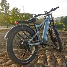 26" Fat Tire E-Bike 2000W 48V 17.5AH 40MPH Electric Bike Full Suspension NEW US