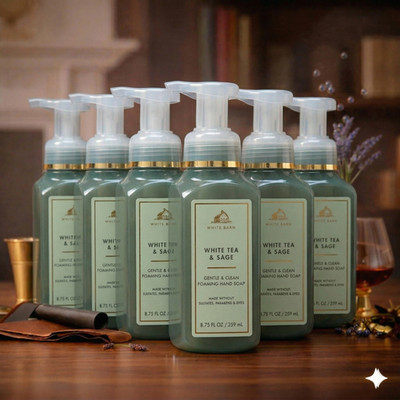 Bath & Body Works - White Tea & Sage Gentle Foaming Hand Soap 8.75oz (6 Pack)