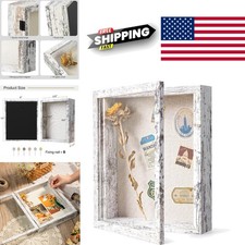 8x10 Shadow Box with Linen Back 6.8x8.8 Insert for Photos and Memorabilia