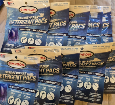 #ad 10 Packs of Simpson Pressure Washer Detergent Packs 10 pods in each $39.55