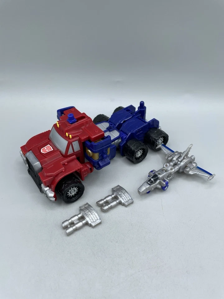 Transformers Armada 2002 Deluxe Class Optimus Prime w/ Over Run MiniCon Complete - Image 2 of 4