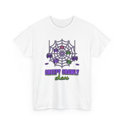 Creepy Crawly Chaos Spider Web Halloween Shirt Cute Maximalist Tee Unisex Gildan