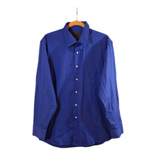 Alexander Julian Colours Long Sleeve Button-front Shirt in Blue Work Men's L