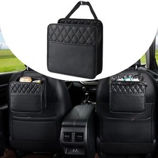 PU Leather Car Seat Back Organizer Storage Bag with Cup Holder