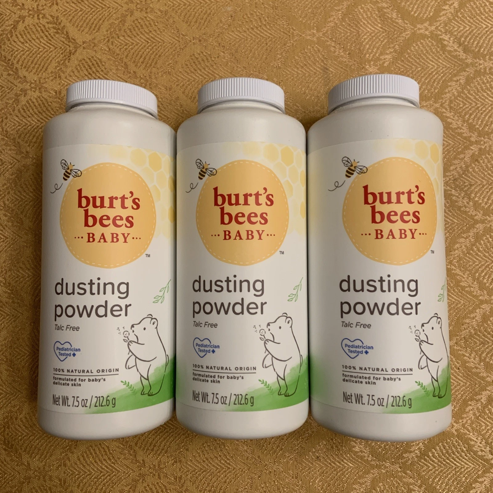 3 PACK BURT'S BEES Baby 100% Natural Dusting Talc-Free Baby Powder, 7.5 Oz