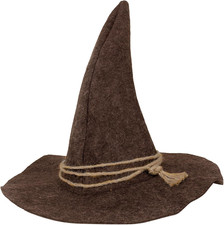 HOMELEX Wizard Felt Hat Witch Sorcerer Hats Adult Costume Scarecrow Accessory fo