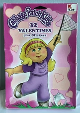Cabbage Patch Kids 32 Valentines Plus Stickers 2005 KMart - NEW and Sealed