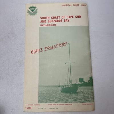 1979 South Coast of Cape Cod & Buzzards Bay MA Nautical Chart 13229 Map Ed. 15