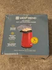 West Bend Air Crazy Hot Air Popcorn Maker, Red, 16 cups, One Touch Operation