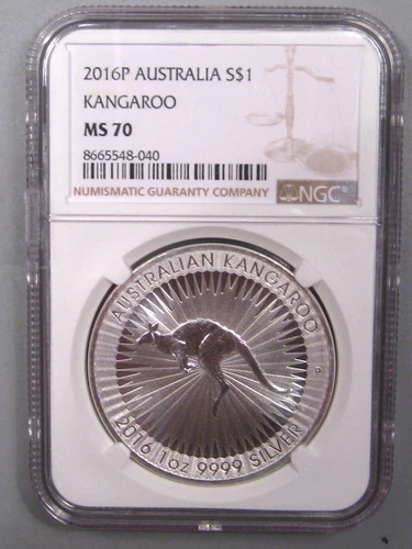 2016-p Australia Silver $1 Kangaroo NGC MS70 .  #13