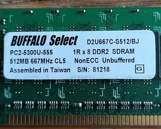 Buffalo Select 512MB DDR2 D2U667C-S512/BJ - Image 2 of 3