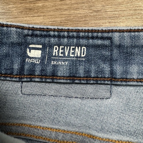 Jeans uomo G Star RAW 33x34 blu revend skinny elasticizzato denim invecchiato skater - Foto 5 di 12