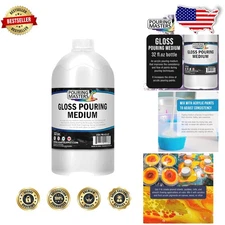 Gloss Pouring Medium 32oz: Crystal Clear Acrylic Viscosity Adjuster