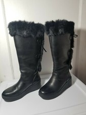 Cougar Durand Tall Leather Pull-on Boot Women's Size 6us/36eu Black