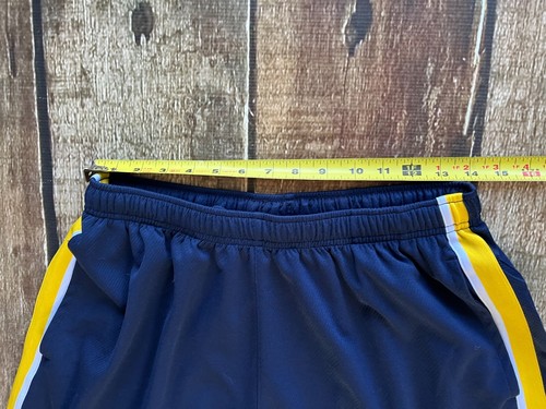 NIKE WVU WEST VIRGINIA MONTAINEERS BASKETBALL SHORTS BLUE GOLD MENS LARGE EUC - Picture 5 of 7