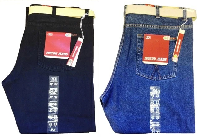 BOSTON JEANS Men's Big Size Relax Fit Straight Leg Boston Denim Jeans Size 42-56