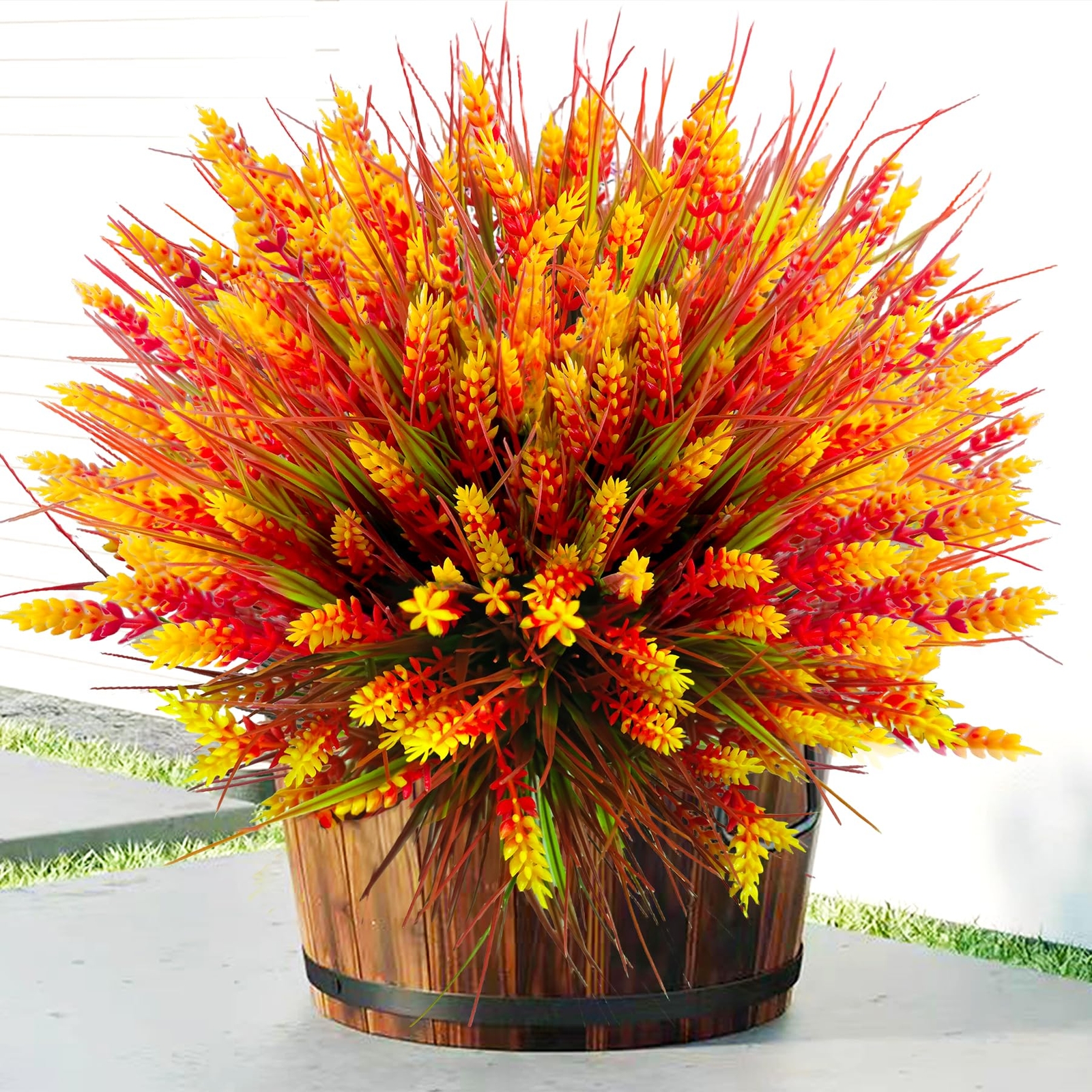 Artificial Plants Outdoor18 Pcs Fake Flowers UV Resistant Outdoor Fake Plants...-image