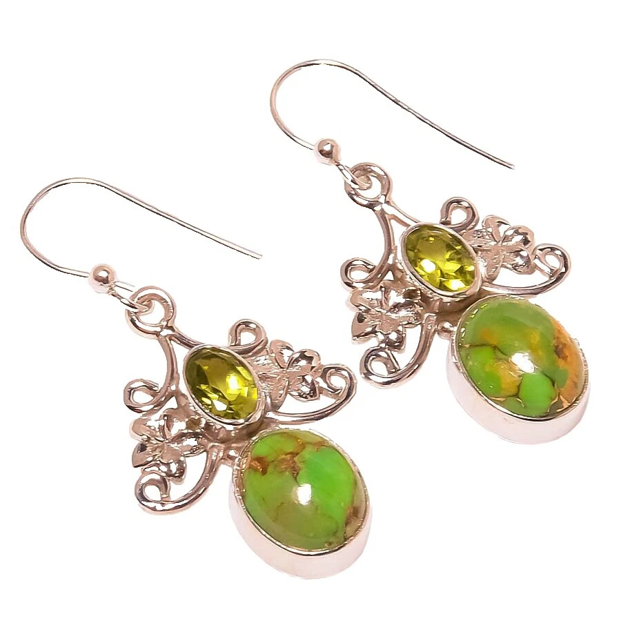 Pendientes de peridoto de belleza de moda