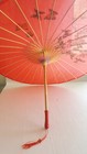 Chinese Umbrella 32" MINT Red FLORAL Nylon & Wood Pretty Fun Design — photo 3