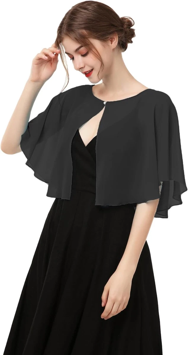 Capelet top evening gown