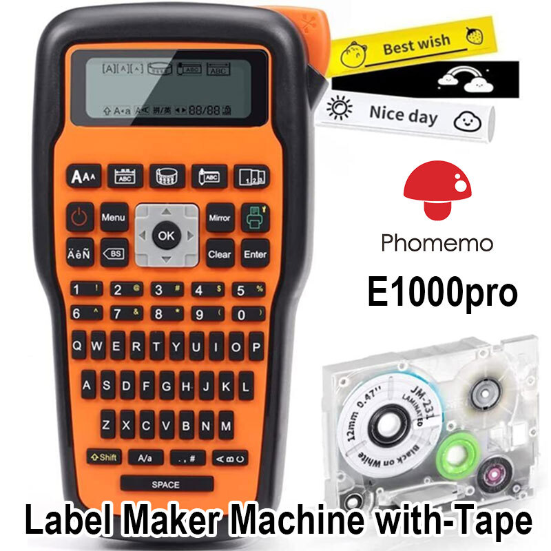 Portable E1000 Label Maker Machine with P-Touch TZe-231 Tape