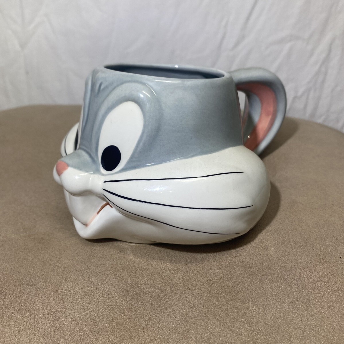 Vintage Looney Tunes Bugs Bunny Ceramic Coffee Mug 3D Face