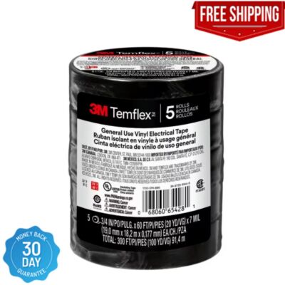 Temflex 3/4 In X 60 Ft 1700 Electrical Tape Black 5 Pack