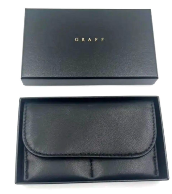 GRAFF Authentic Small Travel Pouch Black Leather Jewelry Accessory