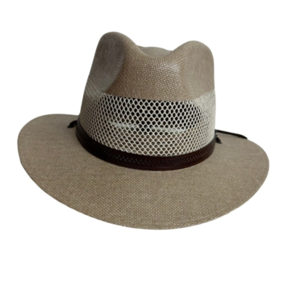 Men's American Maker Panama Milan Straw Fedora Hat with Chin Strap