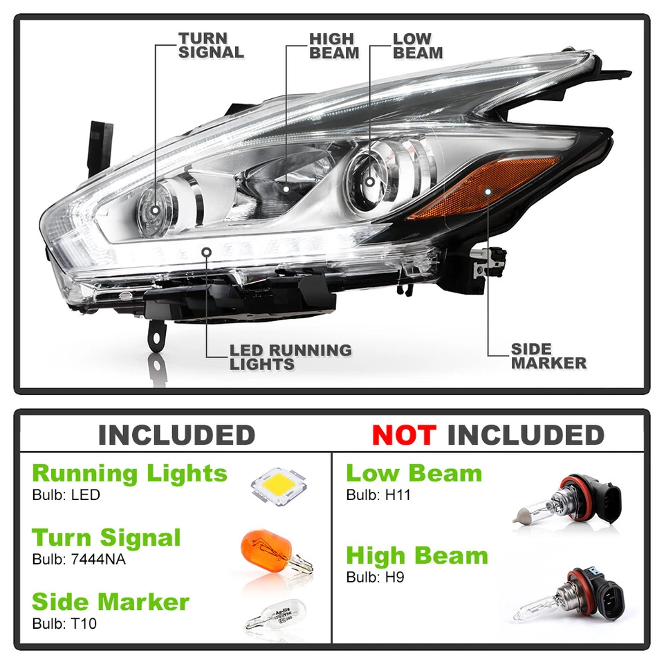 Faro proyector halógeno LED DRL para Nissan Murano 2015-2016 Foto 4 de 4
