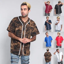 Men's Classic Raglan Plain Baseball Jersey Tee Uniform T-Shirts S~5XL  BJ42-KK6B