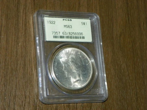 1922 PCGS MS63 PEACE* DOLLAR SILVER*