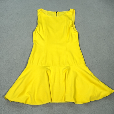 Alice Olivia Dress Womens Yellow Knee Length Drop Waist Boat - Main Image
