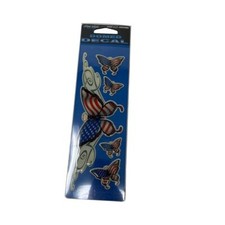 Lethal Threats Designs American Flags Butterflys Domed Decal NIP LT40004WK