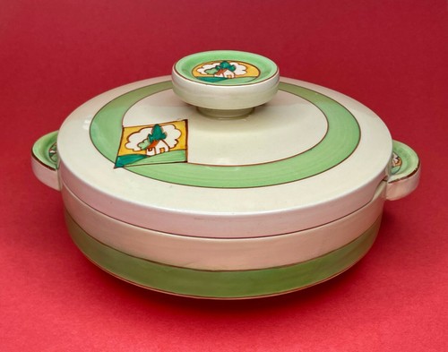Clarice Cliff bizarr Art Deco Vintage c1930 Newport Keramik 8" bedeckt Schale limitierte Ausgabe