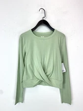 So Goods For Life Cropped Athleisure Top Long Sleeve Green Size S New with Tags