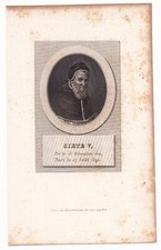 Portrait 19th century Pope Sixtus V Happy Peretti Pope Sixtus V Peretto da Montalto 