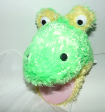 Alligator Hand Puppet Plush Stuffed Animal Toy, Red Yellow With Black eyes